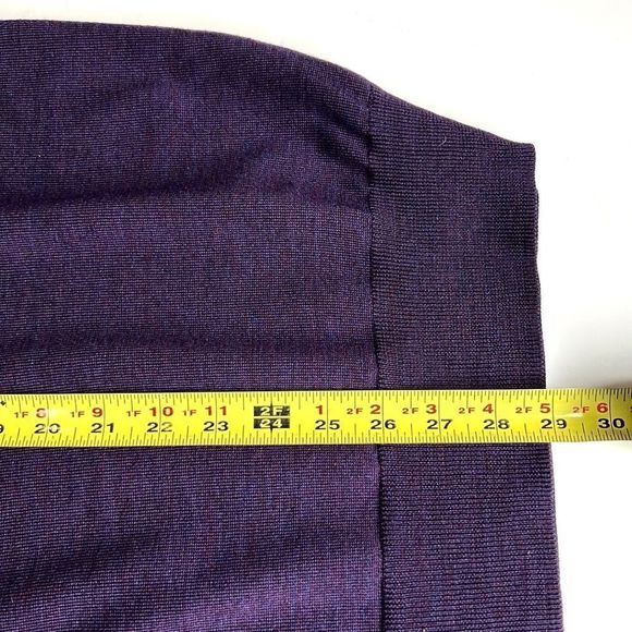 Brooks Brothers Saxxon Fine Merino Wool Purple V-neck Sweater Pullover XXL - Picture 10 of 12